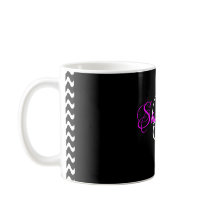 Magenta Monogramme noir Customisé à un script élég