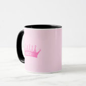 Mug Magenta Princess Crown sur Arrière - plan rose (Devant gauche)