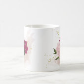 Mug magenta rose flore verdure  (Centre)