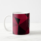 Mug Magenta rose rouge noir géométrie motif Monogramme (Gauche)