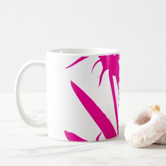 Mug MAGENTA - Tazon con Flor del paraíso en fucsia (Avec donut)
