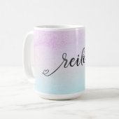 Mug *~* Magenta Turquoise Monnaie Parties scintillant  (Devant gauche)