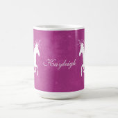 Mug Magenta Unicorn Boug de café personnalisé (Centre)