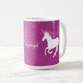 Mug Magenta Unicorn Boug de café personnalisé (Devant droit)