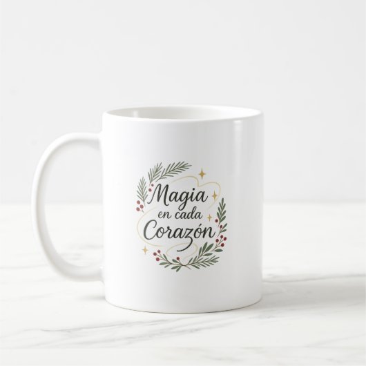 Mug ✨ Magia en Cada Corazón – Caligrafía Navideña (Gauche)