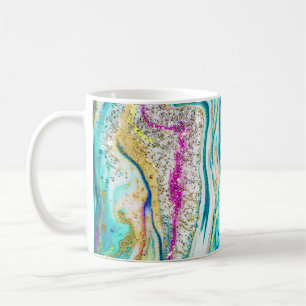 Mug Magic Marbling : Metallic Paint Design.