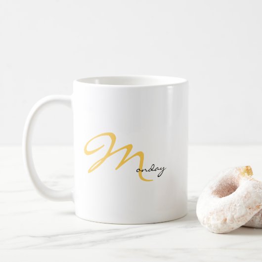 Mug Magic Monday Motivation New Start Typography (Avec donut)