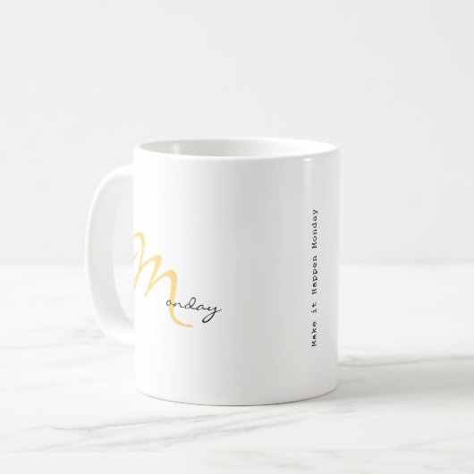 Mug Magic Monday Motivation New Start Typography (Devant gauche)
