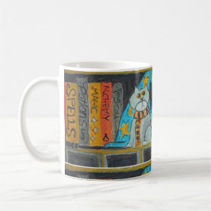 Mug Magical Fun Wizard Folk Art Peinture de chat