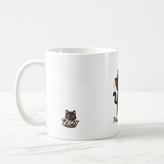 Mug Magical Paws - Chat Noir Ziggy Personnalisé  (Gauche)