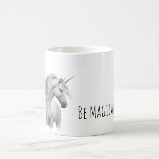Mug Magical White Gold Horn Unicorn  (Centre)