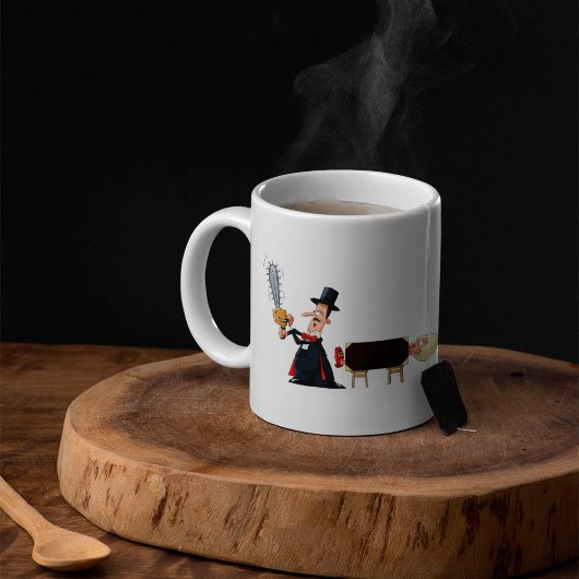 Mug Magicien sciant une femme en deux
