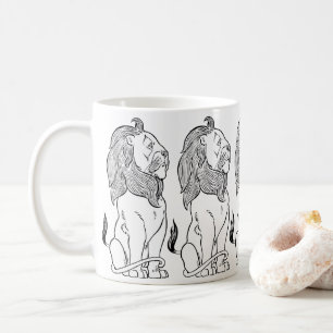 Mug Magicien vintage de Oz, Lion peureux courageux