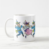 Mug Magicien vintage d'Oz, mignonne Munchkins Dansant  (Gauche)