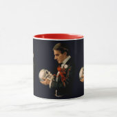Mug Magicien vintage, Thurston tenant un crâne humain (Centre)