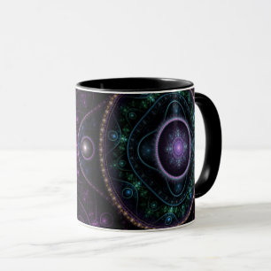 Mug Magie Abstraite Teal Violet Noir Brillance