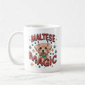 Mug Magie de Chien Maltais - Noël dans le style rétro  (Gauche)