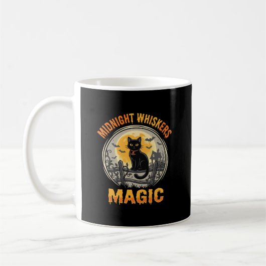 Mug Magie de Lune de Chat Noir d'Halloween (Gauche)