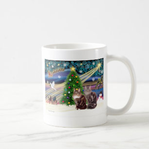 Mug Magie de Noël - Deux chats de Maine Coon