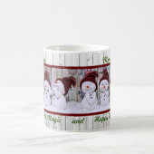 Mug Magie de Noël Quatre mignons Snowmen Joyeux Vacanc (Centre)
