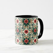 Mug Magie des fleurs boho - dans des nuances de vert e (Devant droit)