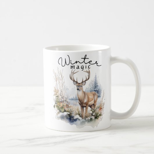 Mug Magie hivernale mignonne / Cerf (Droite)