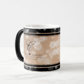 Mug Magique 28e anniversaire du Mariage de lin élégant (Devant gauche)