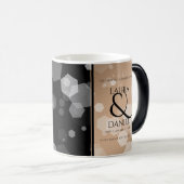 Mug Magique 28e anniversaire du Mariage de lin élégant (Devant droit)