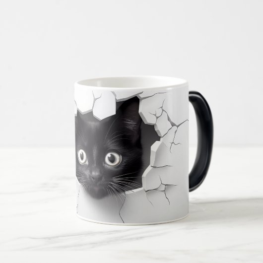 Mug Magique 3D Black cat (Devant droit)