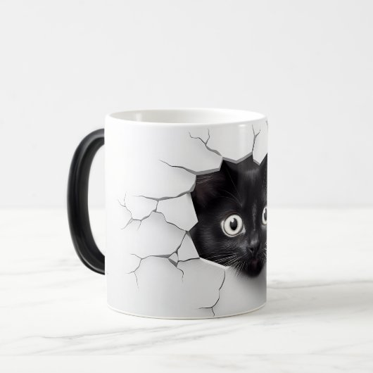 Mug Magique 3D Black cat (Devant gauche)