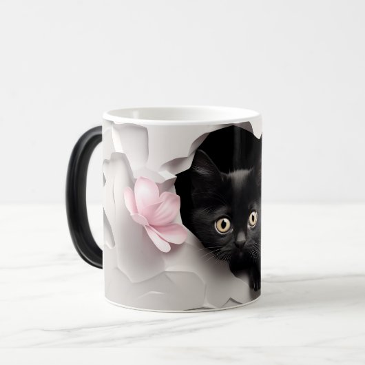 Mug Magique 3D Black cat (Devant gauche)
