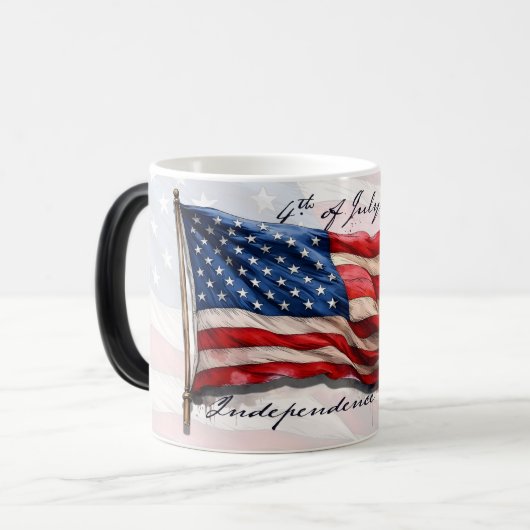 Mug Magique 4 juillet - Célébrer avec le drapeau américain (Devant gauche)