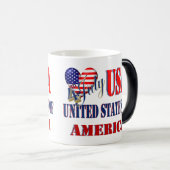 Mug Magique 4 juillet USA T-Shirt Classic Round Sticker Coff (Devant droit)