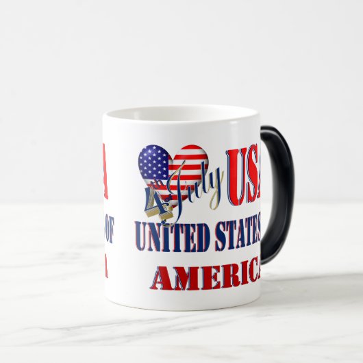 Mug Magique 4 juillet USA T-Shirt Classic Round Sticker Coff (Devant droit)