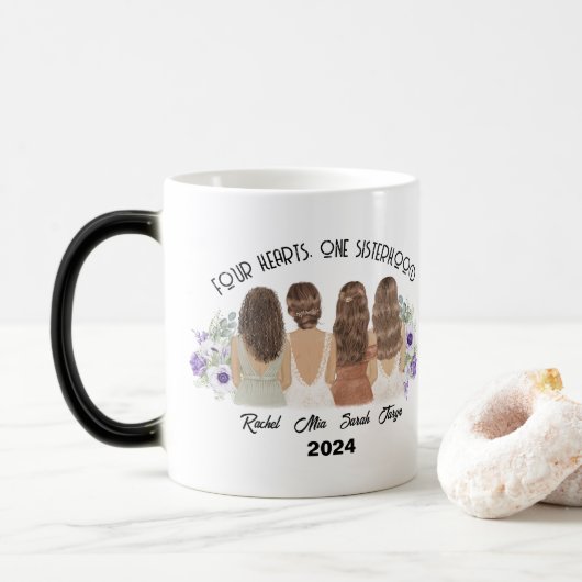 Mug Magique 4 Soeurs connectées par les dons de Soeurs du Coeu (Avec donut)