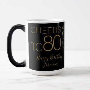 Mug Magique À 80 ans, élégant anniversaire Black Gold
