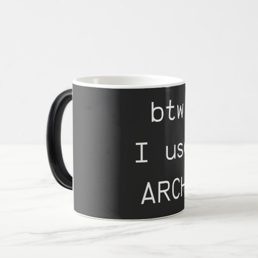 Mug Magique A propos... J'utilise Arch Linux (Devant gauche)