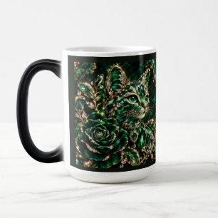 Mug Magique Affiche de chat bijou émeraude