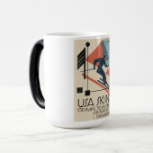 Mug Magique Affiche de ski USA (Devant gauche)