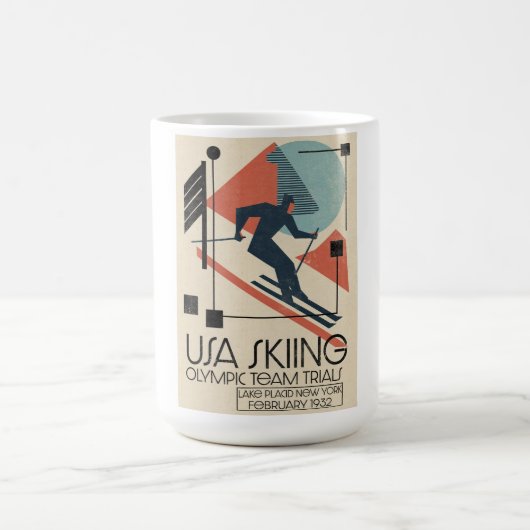 Mug Magique Affiche de ski USA (Centre)