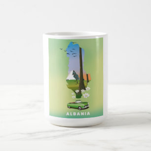 Mug Magique Affiche de voyage illustrée de la carte de l'Alban