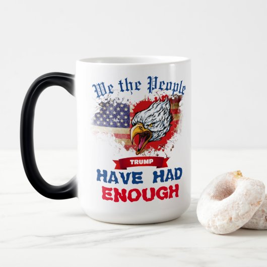 Mug Magique Aigle Drapeau Américain Nous En Avons Assez (Avec donut)