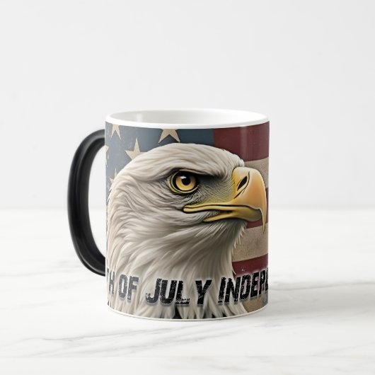 Mug Magique Aigle et drapeau majestueux - Esprit de liberté (Devant gauche)