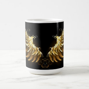 Mug Magique Ailes d'Ange d'or sur arrière - plan noir