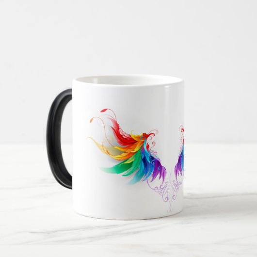 Mug Magique Ailes fluffy arc-en-ciel (Devant gauche)
