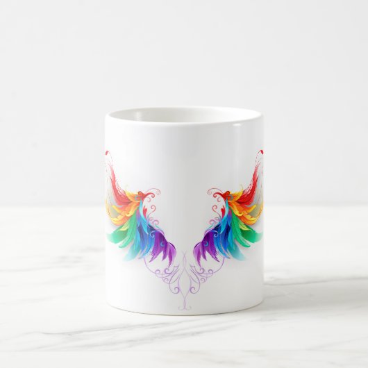 Mug Magique Ailes fluffy arc-en-ciel (Centre)