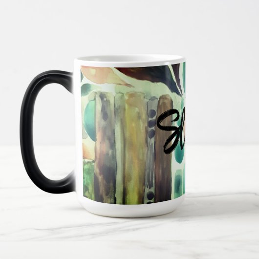 Mug Magique Ajouter un nom Foliage botanique tropical (Gauche)