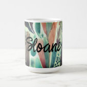 Mug Magique Ajouter un nom Foliage botanique tropical (Centre)