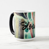 Mug Magique Ajouter un nom Foliage botanique tropical (Devant gauche)