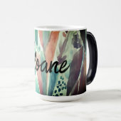 Mug Magique Ajouter un nom Foliage botanique tropical (Devant droit)